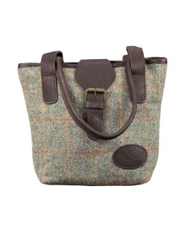 Barrhead Leather Company - Green Harris Tweed Handbag