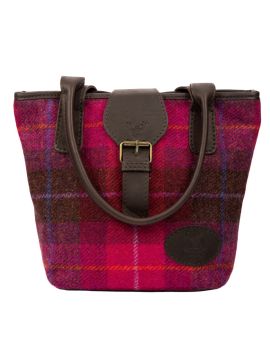 Barrhead Leather Company - Bright Pink Harris Tweed Handbag