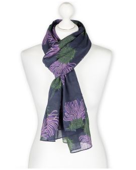 Purple Thistle Cotton Scarf - Concept Bloom