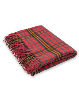 Lochcarron of Scotland Red Red Rose Tartan Lambswool Blanket